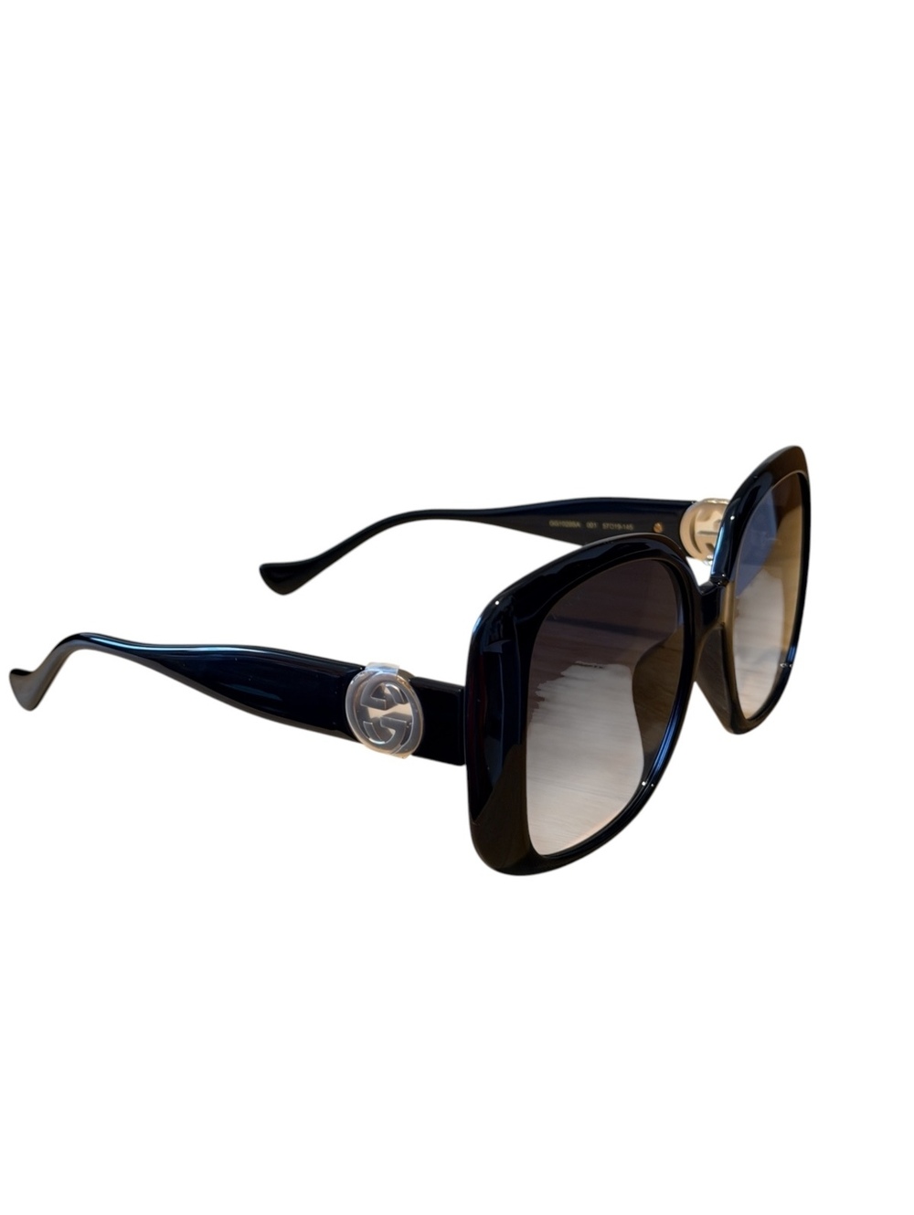 Gucci GG1029SA 001 Black Square Sunglasses Gray Gradient 57mm